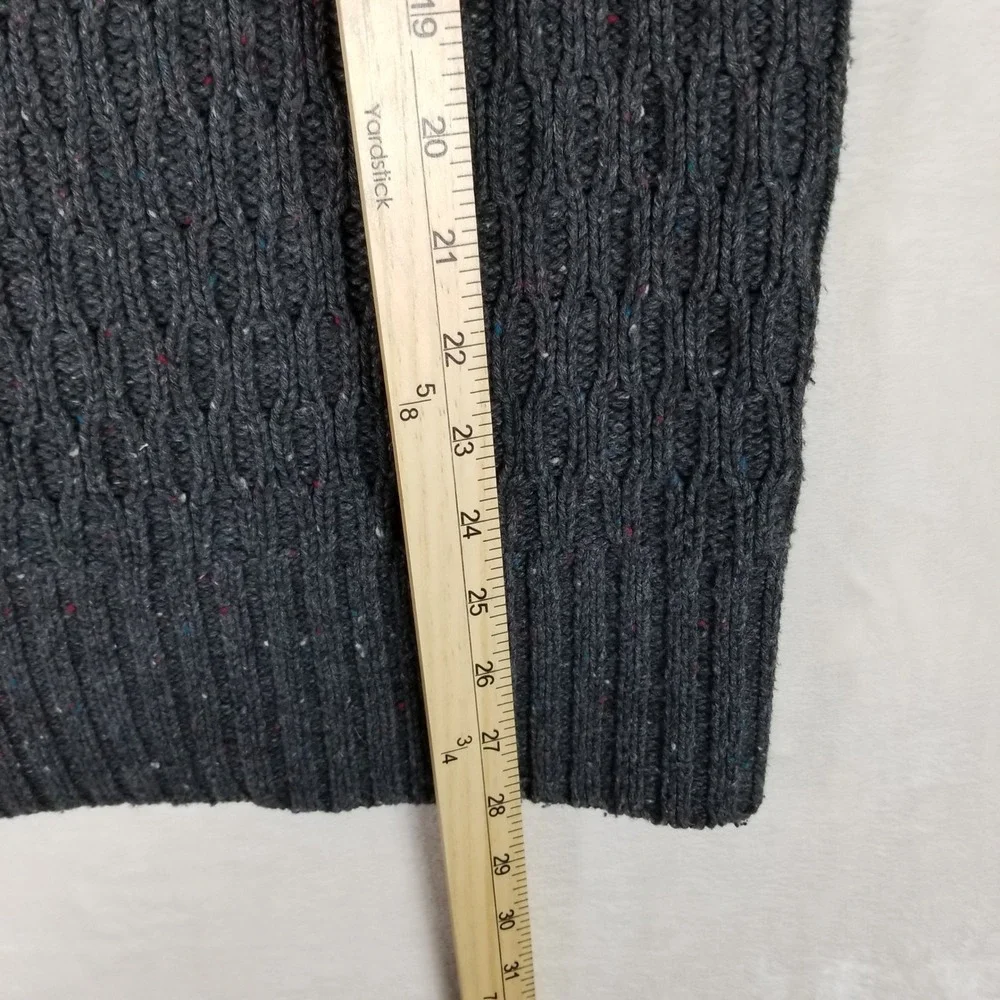 Banana Republic Sweater Mens Large Charcoal Grey Heritage Toggle Wool Blend 173s